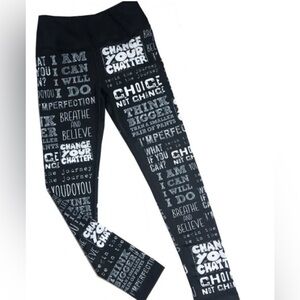 Kali x MiamiFitWear IAMICANIWILLIDO Quote Black Graphic Leggings Medium